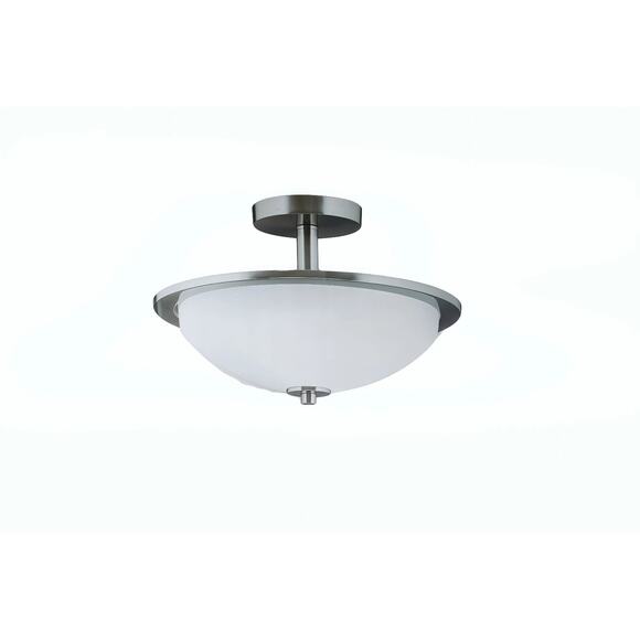 FlushMount Light Progress Lighting Replay 1-Light Brushed Nickel LED Semi-Flush - Picture 1 of 9